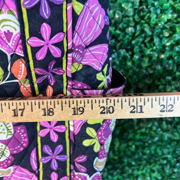Vera Bradley Pirouette Pink Large Tote Pink Purple Black Floral Pattern 21x14x8" - Picture 5 of 9